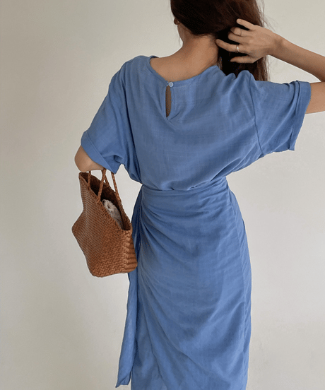 wrap linen dress　hm2868
