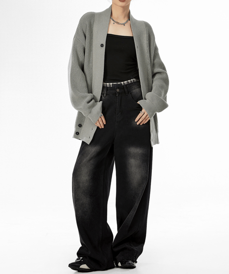 shawl collar cardigan / 3color　hm2682