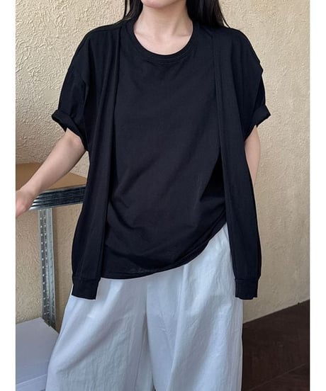 tie detail t-shirt / 3color　hm2273