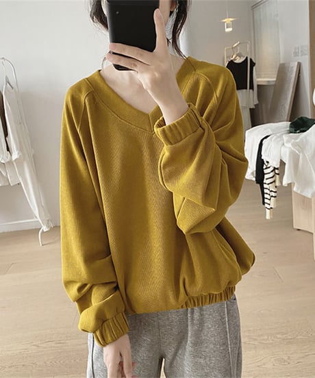 v-neck oversized tops / 3color　hm1777