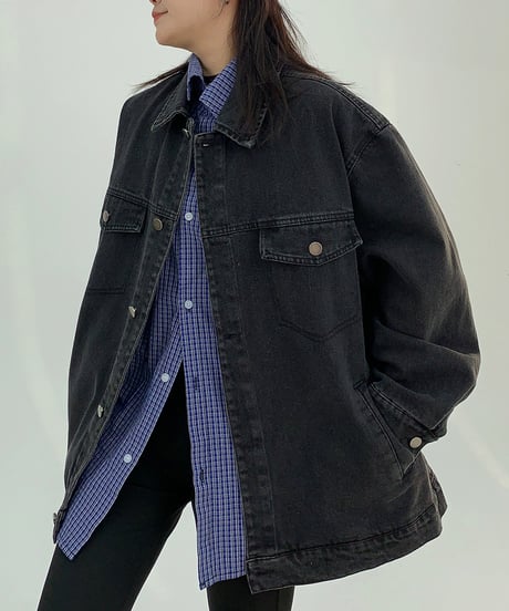 faux layered shirt & jacket　hm1945