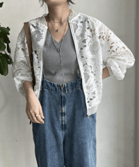 lace short jacket / 2color　hm2968
