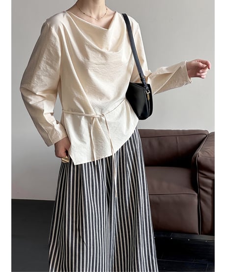 waist ribbon blouse / 3color　hm2049