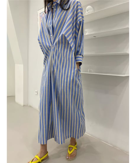 stripe shirt dress / 2color　hm2826