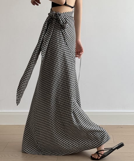 side tie long skirt / 2color　hm2276