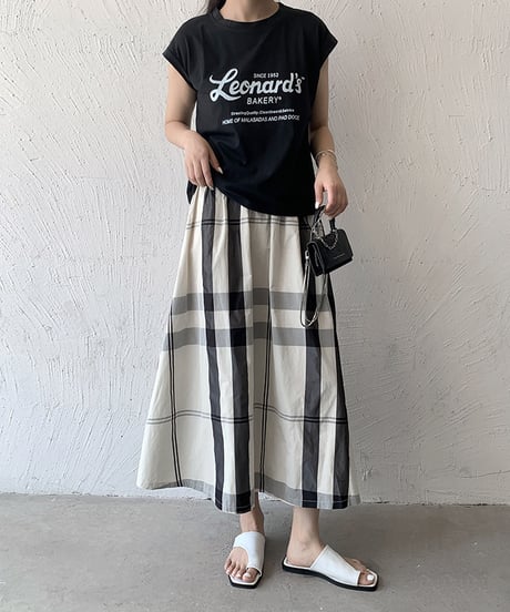 plaid flare skirt / 4color　hm2887