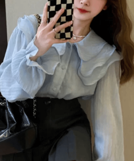 triple frill blouse　hm1665