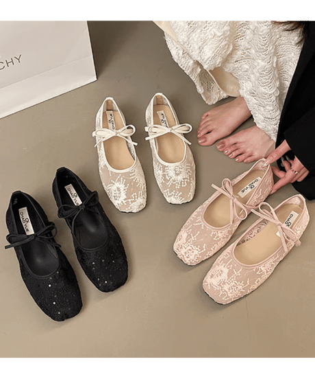 lace flat shoes / 3color　hm2858
