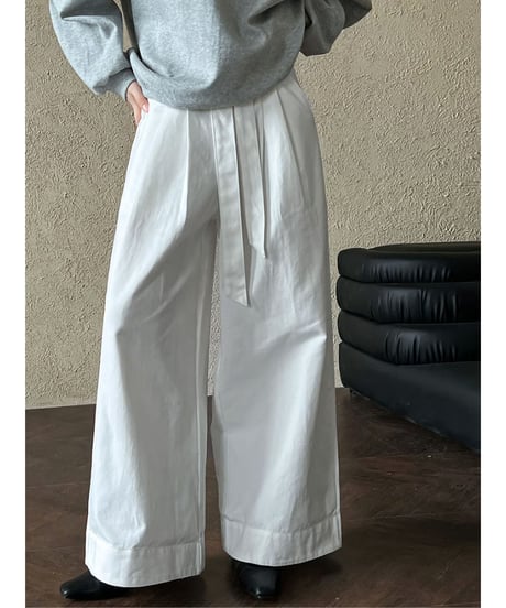 belted wide-leg pants / 2color　hm2074