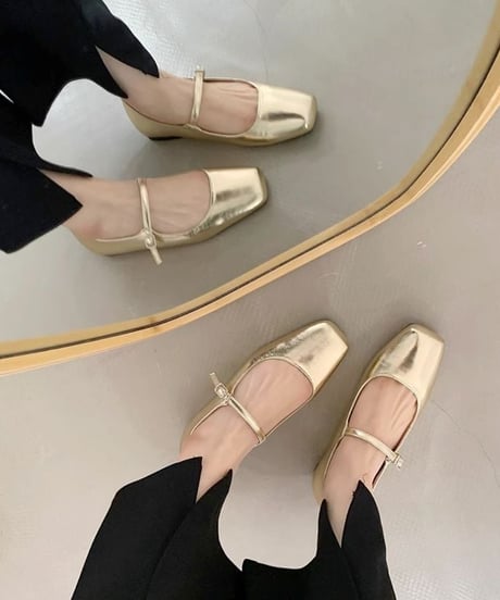 square strap pumps / 6color　hm2038