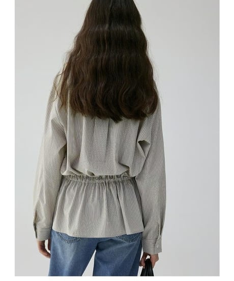 v-neck striped loose shirt　hm2499
