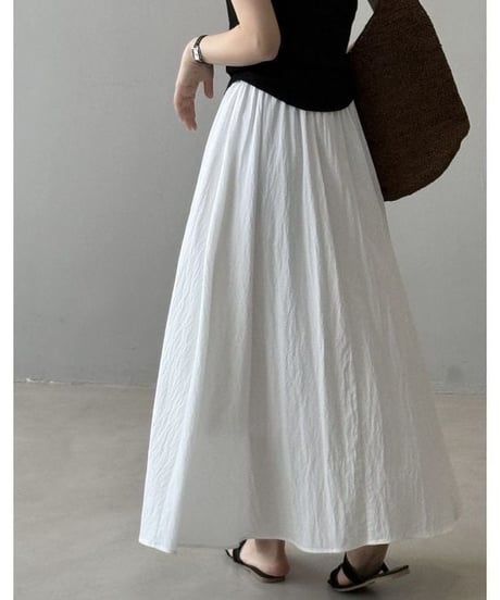 pleated maxi skirt / 4color　hm2324