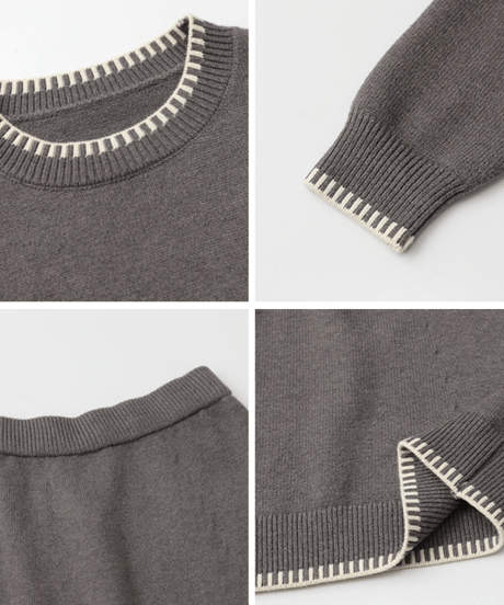 stitch knit set-up / 2color　hm2737