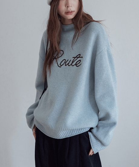 relaxed logo knit / 4color　hm2804