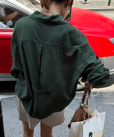 back slit shirt / 2color　hm1574
