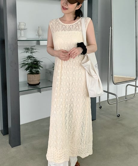 crochet knit dress / 3color　hm1484