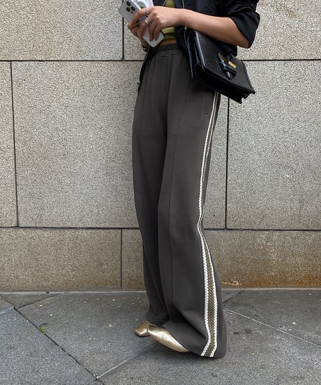 side crochet sweat pants / 2color　hm1292