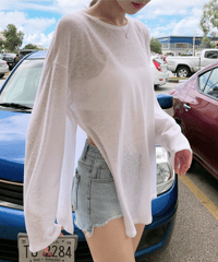 sheer loose top / 2color　hm2898