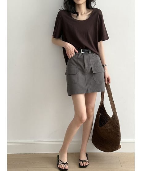 wide neck t-shirt / 6color　hm2280