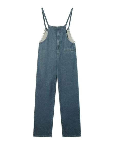 back ribbon denim overalls　hm2111