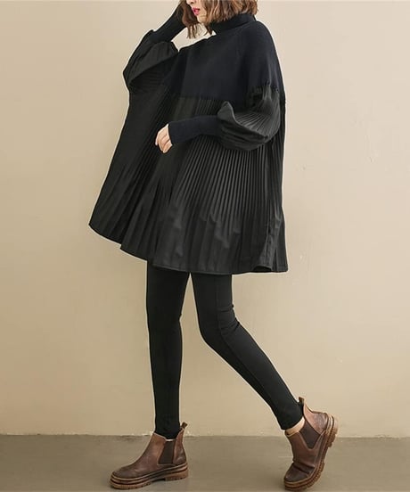 pleated docking tunic / 2color　hm2656