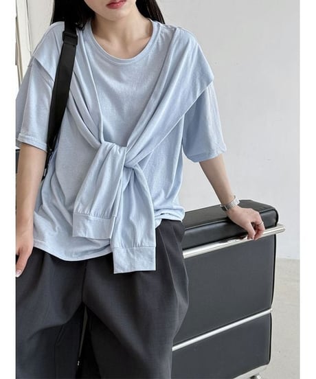 tie detail t-shirt / 3color　hm2273