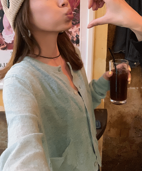 powder knit cardigan / 2color　hm1243