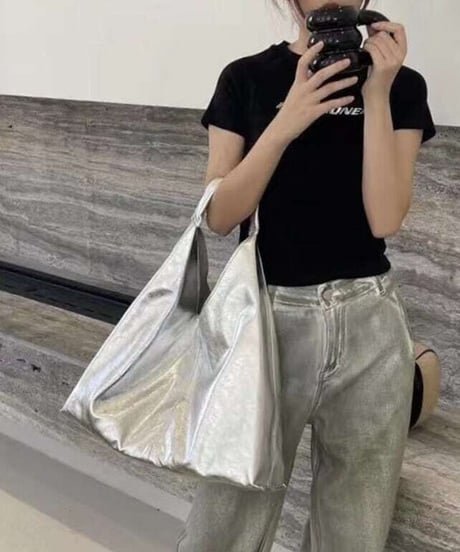 metallic tote bag / 3color　hm1570