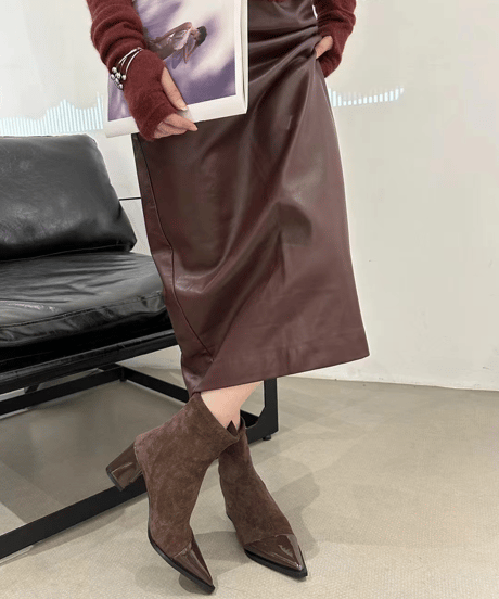 spliced high heel boots / 4color　hm2528