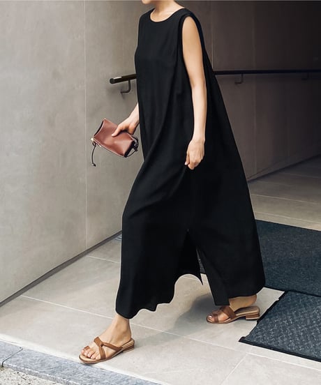 sleeveless long dresses / 2color　hm1379