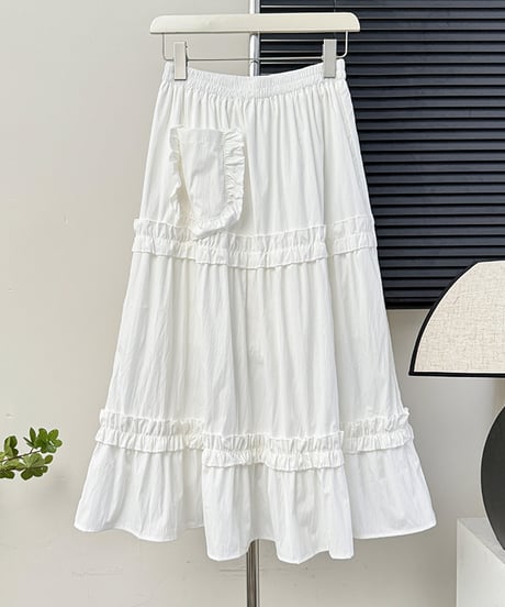 ruffle cake long skirt　hm2020