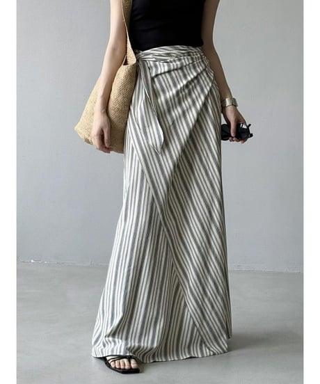 high-waist strip skirt / 2color　hm2443