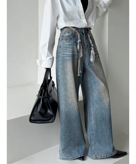 wide denim pants　hm2806
