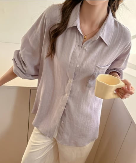 linen blend shirt / 5color　hm2891