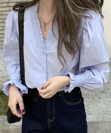 french puff blouse / 2color　hm2930