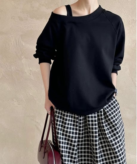 one shoulder loose top / 3color　hm1708