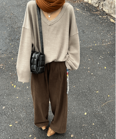 wide tuck pants / 2color　hm1128