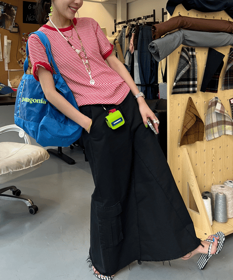 relaxed border tee / 2color　hm2351