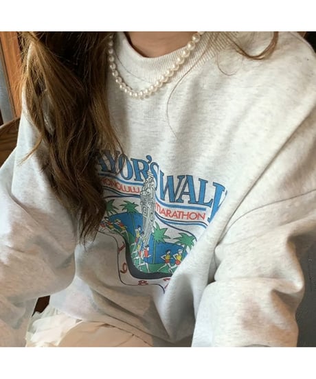 printed sweat pullover　hm1987