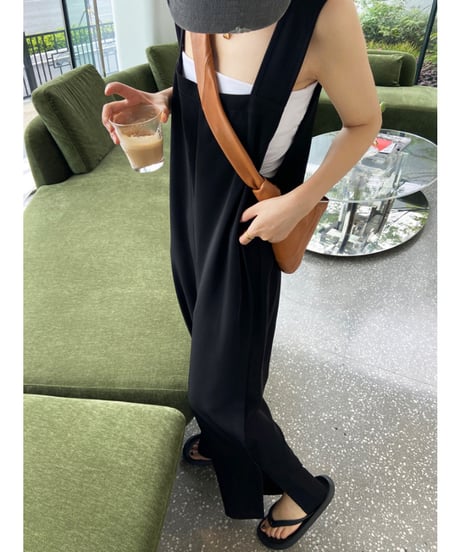 straight saide-slit overalls　hm1409