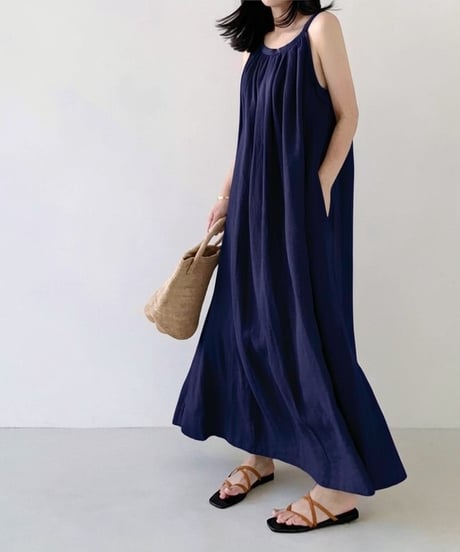 《即納》sleeveless loose dress / 3color　hm2923