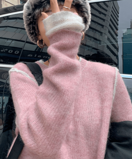 layer style knit top / 2color　hm1091