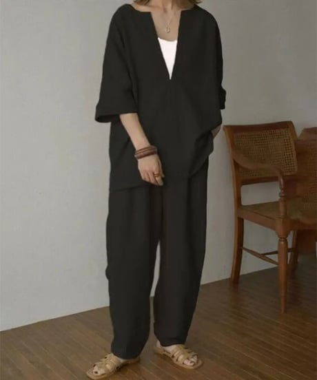 《即納》tops pants set up / 2color　hm1486