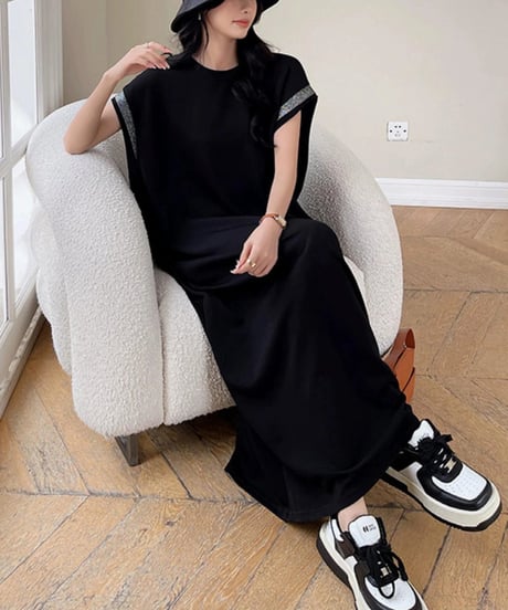 long t-shirt dress / 2color　hm2477