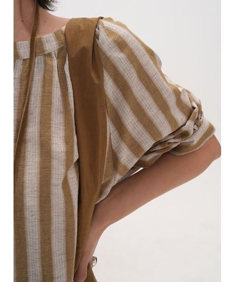 stripe linen dress　hm2312