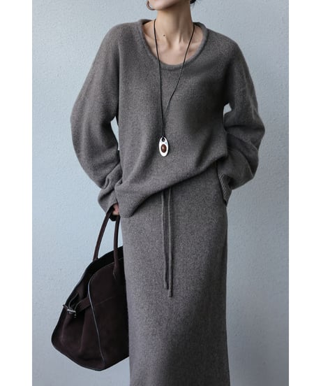 knit top & skirt setup / 2color　hm1845