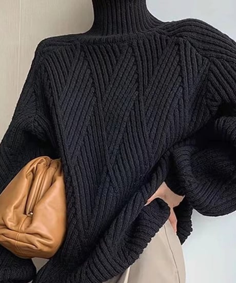 《即納》diamond pattern knit / 2color　hm1727
