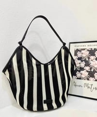 mesh stripe tote / 2size　hm2282