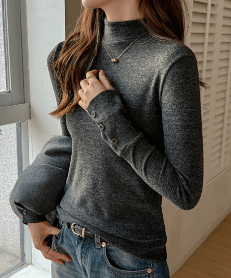 sleeve button knit / 6color　hm1823