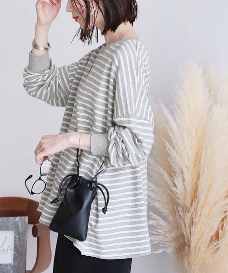 oversized border top / 3color　hm2645